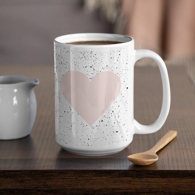 Mug Moderne Pastel Rose & Coeur Beau Cadeau (Créateur téléchargé)