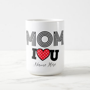 Mug Moderne Personnalisé Mignonne Maman Coeur rouge