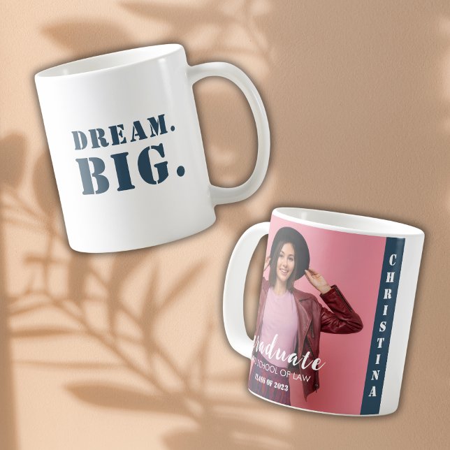 Mug Moderne Personnalisé Script Photo Diplômé (Créateur téléchargé)