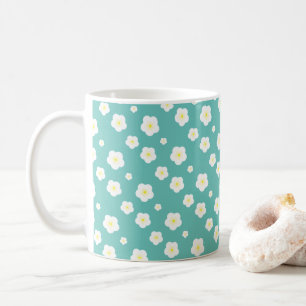 Mug Moderne Printemps aqua dégradé de la flore jaune m