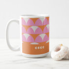 Moderne rose orange géométrique rétro personnalisé