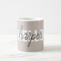 Moderne Simple Brown Bonjour Et Vous Nom
