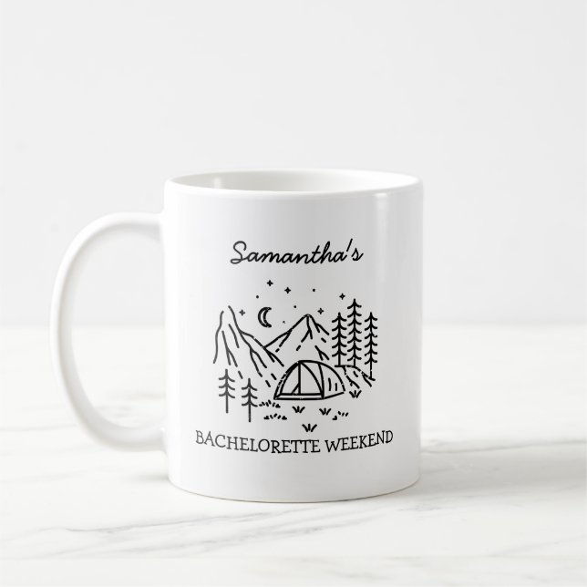 Mug Moderne Simple Camping Bachelorette Party Nature (Gauche)