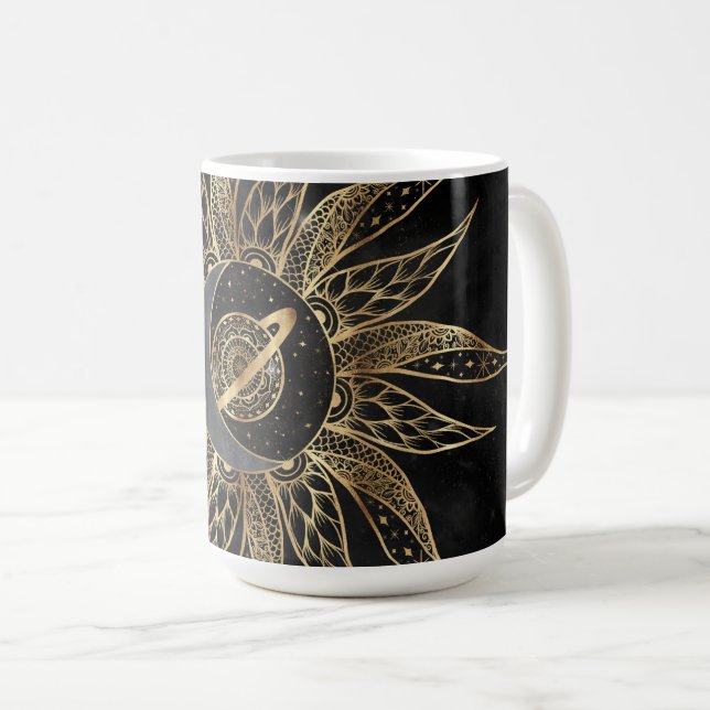 Mug Moderne Soleil Lune Planète Universe Mandala (Devant droit)
