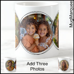 Mug Moderne Trois Photos Collage Blanc C00 Maman Mère