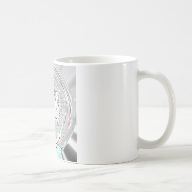 Mug Moderne Urban Ash Gris Flora Abstrait Motif Art (Droite)