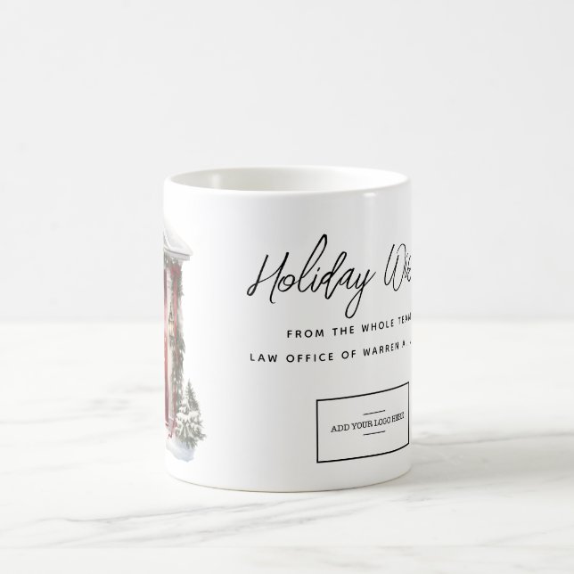 Mug Moderne Vacances Voeux Affaires Ajouter Logo (Centre)