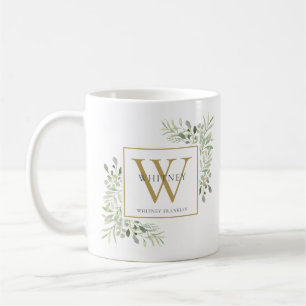 Mug Moderne Verdure Chic Or Monogramme