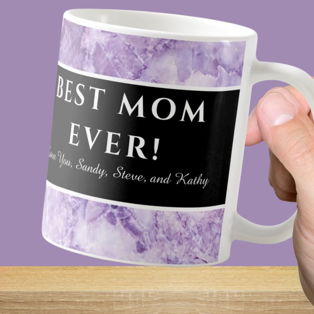 Mug Moderne Violet "Meilleure maman" Fête des mères  (Créateur téléchargé)