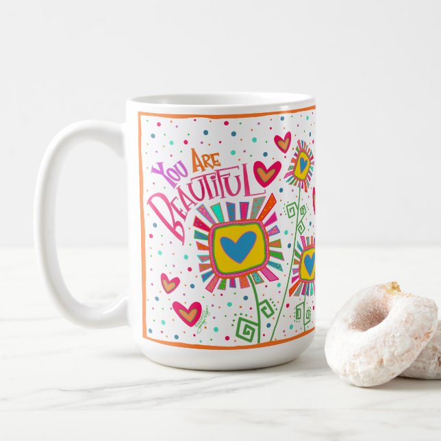 Mug Moderne Vous êtes Beau Amusant Inspirivity (Avec donut)