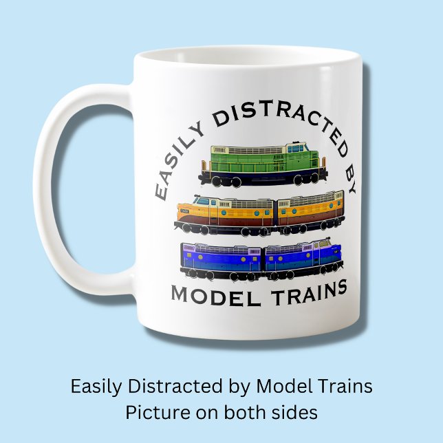 Mug Modifier le texte facilement distrait des trains d (Créateur téléchargé)