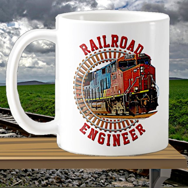 Mug Modifier le texte Ingénieur ferroviaire Locomotive (Créateur téléchargé)