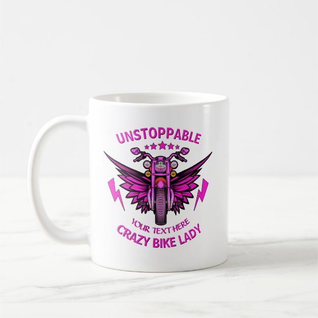 Mug Modifier tout le texte Ajouter un nom Pink Motorcy (Gauche)