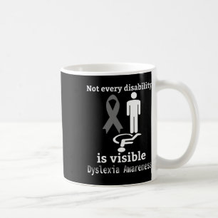 Mug Mois de la sensibilisation Ruban d'argent dyslexiq