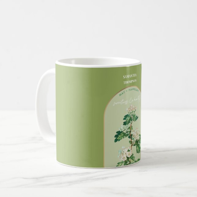Mug Mois des fleurs de naissance personnalisées Mai Ha (Devant gauche)