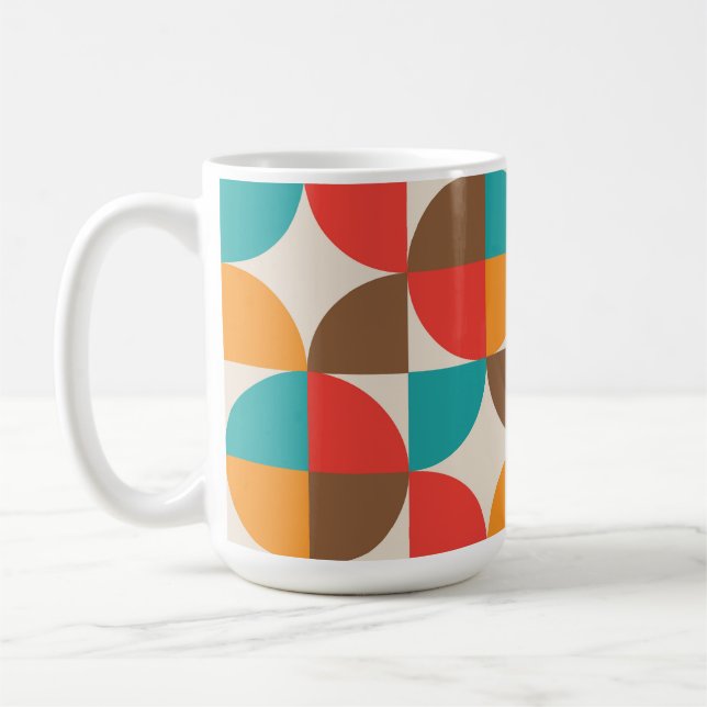 Mug Moitié-cercles colorés du milieu du siècle Motif (Gauche)