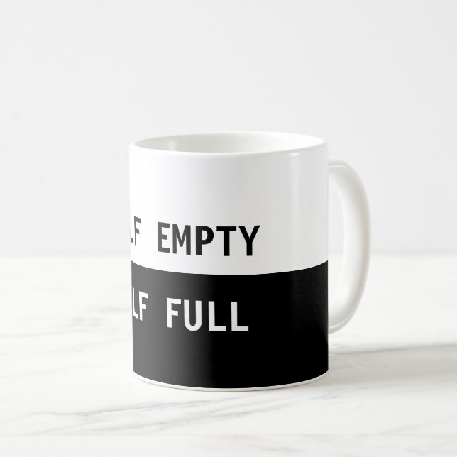 Mug Moitié vide moitié pleine boîte à café (Devant droit)