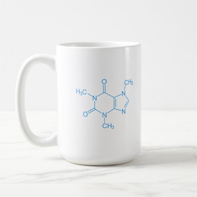 Mug Molécule de caféine bleue (Gauche)