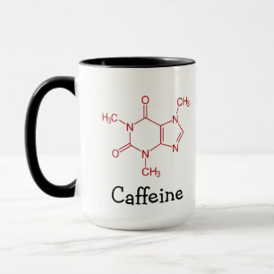 Mug Molécule de caféine rouge