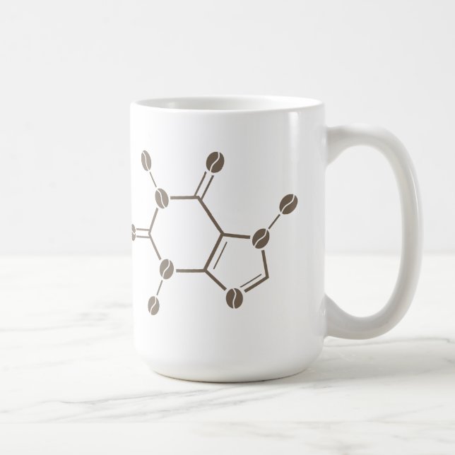 Mug molécule de fèves de caféine (Droite)