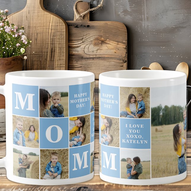 Mug MOM Cute Custom 8 Photo Collage Fête des Mères (Créateur téléchargé)