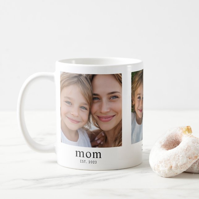 Mug Mom Established Modern Black 3 Photo (Avec donut)