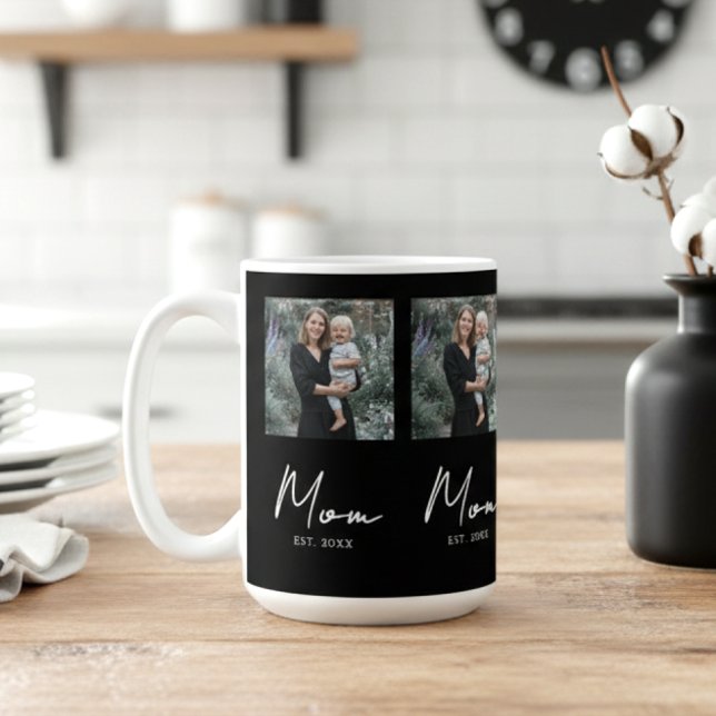 Mug Mom Established Script Black Repeat Photo (Créateur téléchargé)