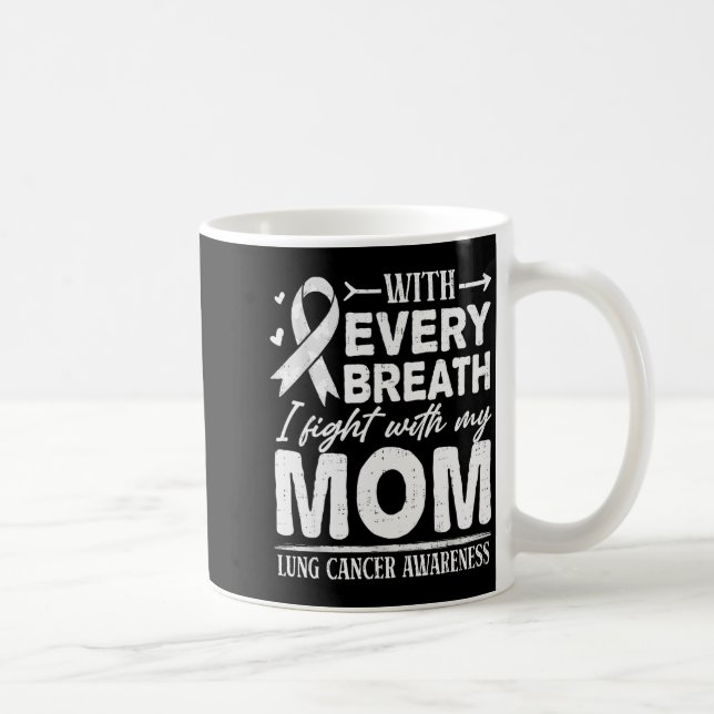 Mug Mom Lung Cancer Awareness White Ribbon Family Supr (Droite)