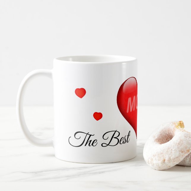 Mug Mom - "The Best" with hearts (Avec donut)
