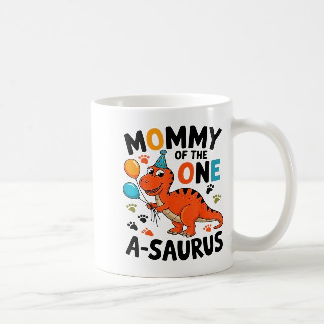 Mug Mommy Of The One-a-saurus 2nd Birthday Dinosaur Pa (Droite)