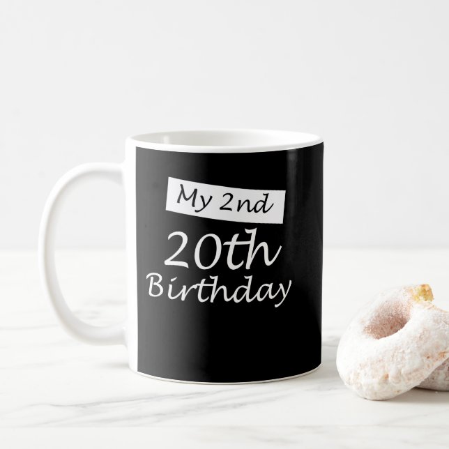 Mug Mon 2e 20e anniversaire Humour 40 ans Anniversaire (Avec donut)