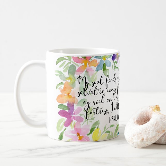 Mug Mon âme trouve le repos en Dieu seule (Avec donut)