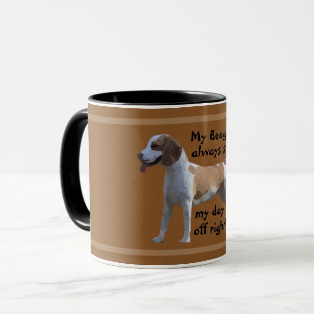 Mug Mon Beagle Commence Toujours Mon Jour De Repos À D (Devant gauche)