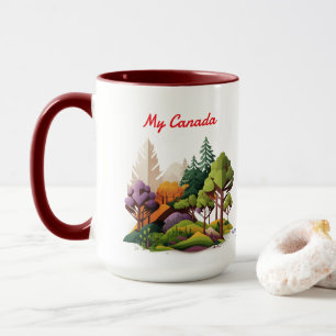 Mug Mon Canada Rouge et Vert NATURE