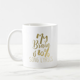 Mug Mon cerveau est composé à 80% de paroles de chanso