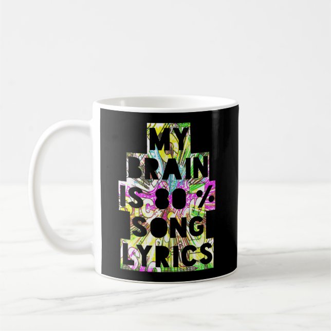 Mug Mon Cerveau Est Quatre-Vingt Pour Cent Paroles De  (Gauche)