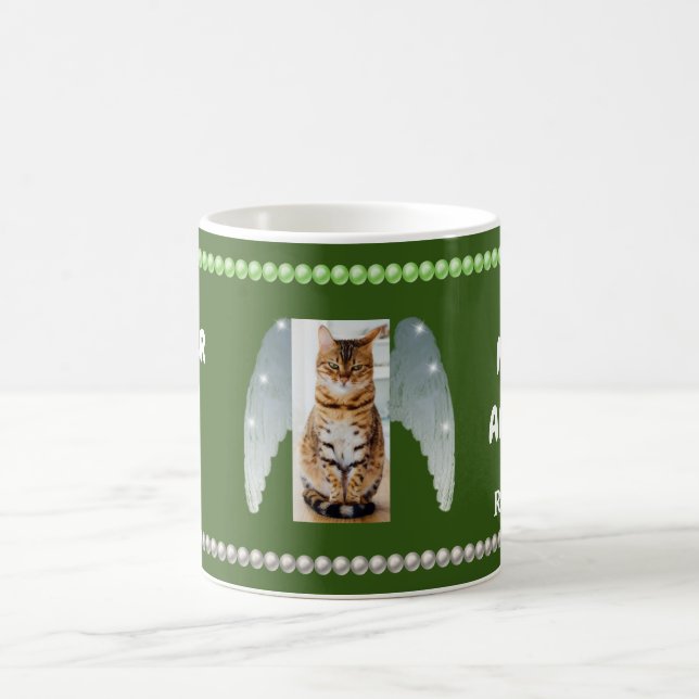 Mug Mon chat est un ange Photo Collage & Perles Blanch (Centre)