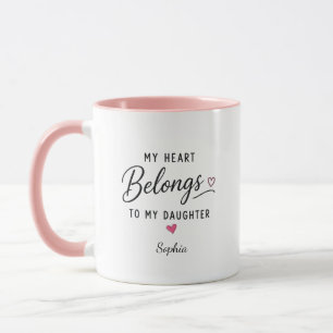 Mug Mon cœur appartient à ma fille personnalisé