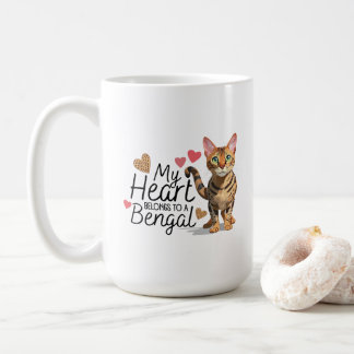 Mug Mon coeur appartient à un chat du Bengale