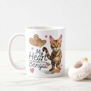 Mug Mon coeur appartient à un chat du Bengale