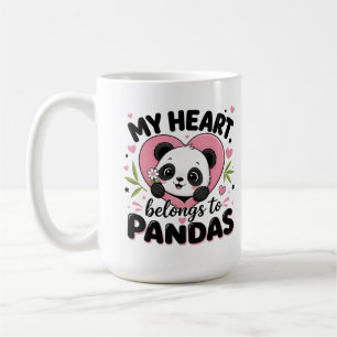 Mug Mon cœur appartient aux pandas Mignon amateur de p