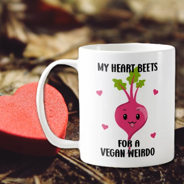 Mug Mon coeur bat pour un weirdo végétalien, Valentine (Créateur téléchargé)