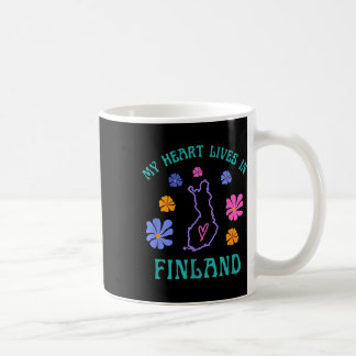 Mug Mon Coeur Vit En Finlande Retro Voyage Super Et