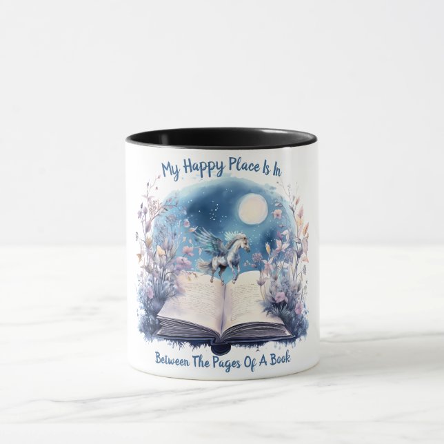 Mug Mon Endroit Heureux Est Entre Les Pages D'Un Livre (Centre)