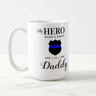 Mug Mon Héros Porte Un Badge Papa Fête des pères Photo