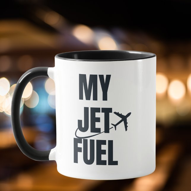 Mug Mon Jet Fuel & Avion, Mari de copain, Drôle (Créateur téléchargé)