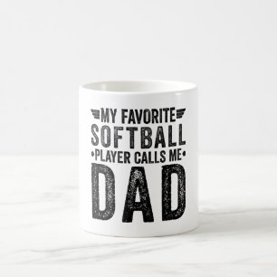 Mug Mon Joueur favori de softball m'appelle Papa