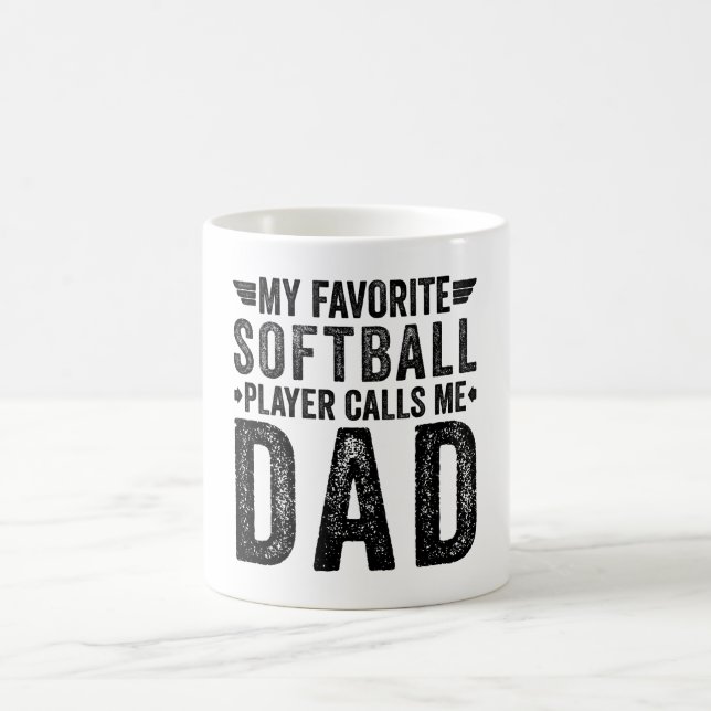 Mug Mon Joueur favori de softball m'appelle Papa (Centre)