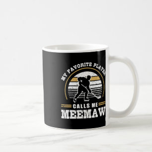 Mug Mon joueur préféré m'appelle Meemaw Joueur de hock