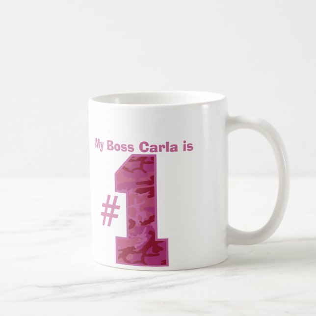Mug Mon PATRON est numéro un Camo rose foncé nommé (Droite)